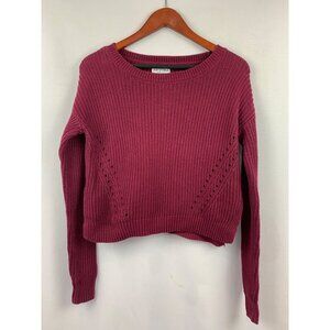 Arizona Jean Co. Womens Burgundy Knit Sweater XS 100% Cotton
